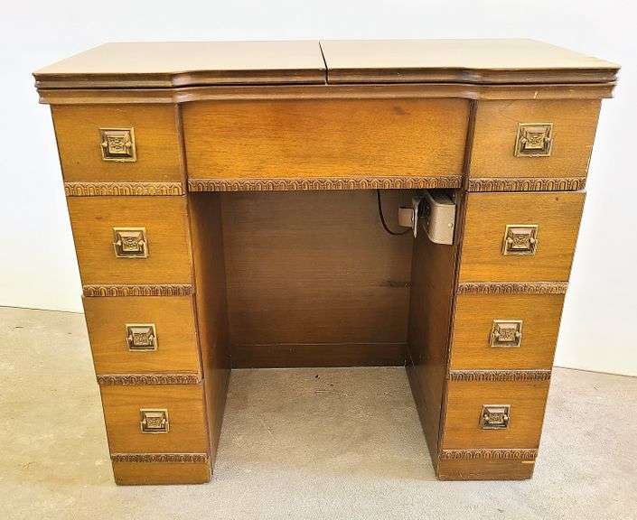 Wood Sewing Machine Cabinet - Clix Auctions LLC