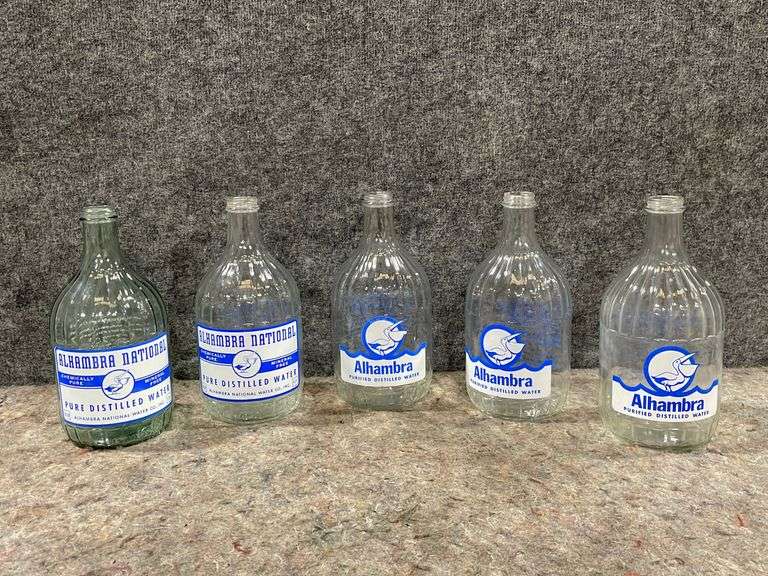 Alhambra Purifier Distilled Water Glass Bottles Vintage 777 Auction