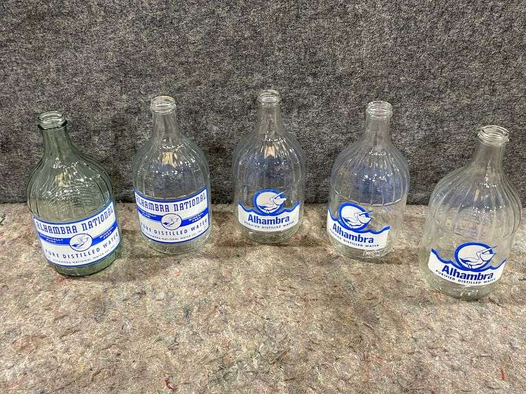 Alhambra Purifier Distilled Water Glass Bottles Vintage 777 Auction