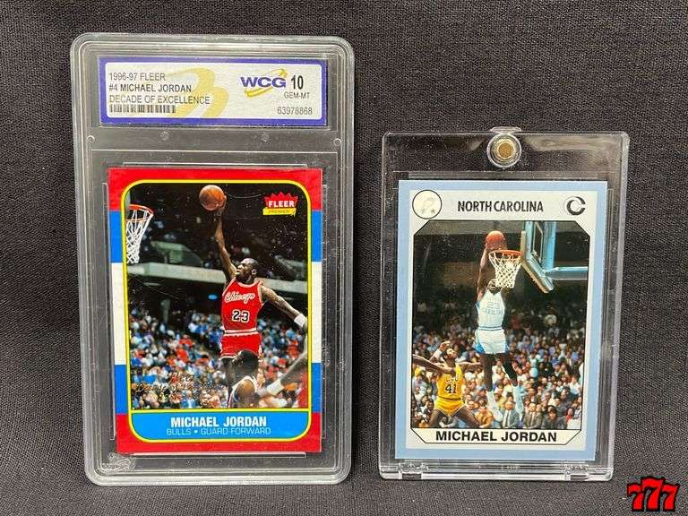 1 Michael Jordan Gem Mint10 & 1 Michael Jordan Rare College Basketball