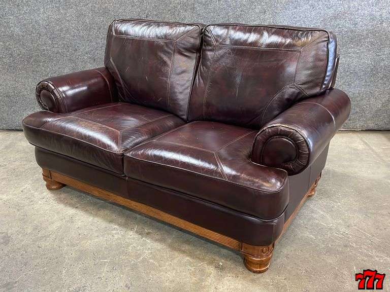 Brown Leather Love Seat 777 Auction Company