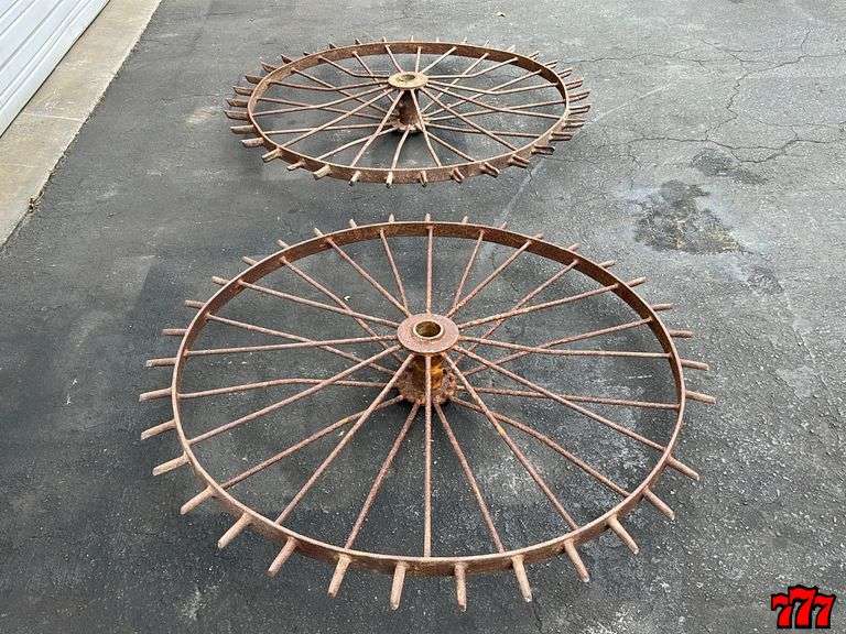(2) 48 inch Antique Spoke Wheels - 777 Auction Company