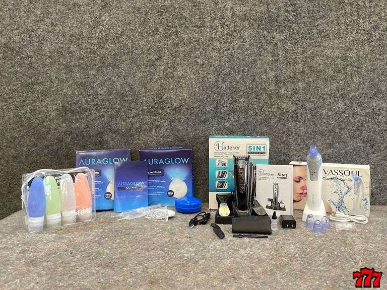 2 Auraglow Teeth Whitening Kits, Hatteker Hair Clippers, Blackhead