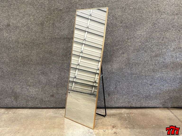 5’ Freestanding Easel Mirror W/ Gold Frame 777 Auction Company