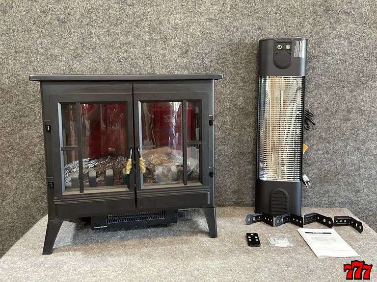 Kismile 3D Infrared Electric Fireplace W/ Heater & Pamapic Outdoor