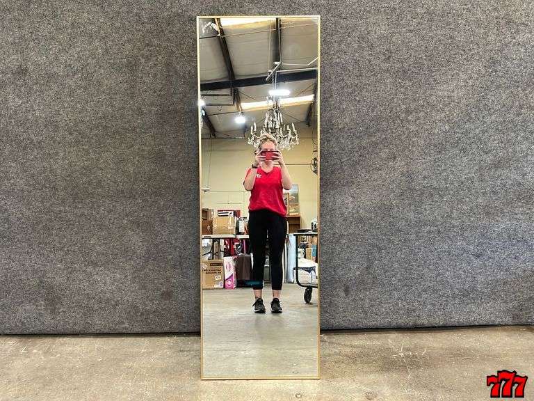 5’ Freestanding Easel Mirror W/ Gold Frame 777 Auction Company