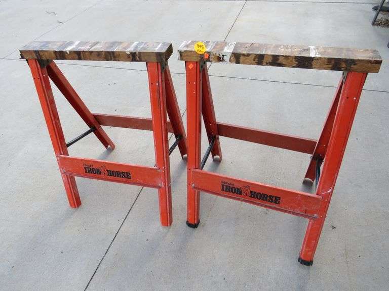 Two Hirsh Iron Horse Sawhorses - AAA 