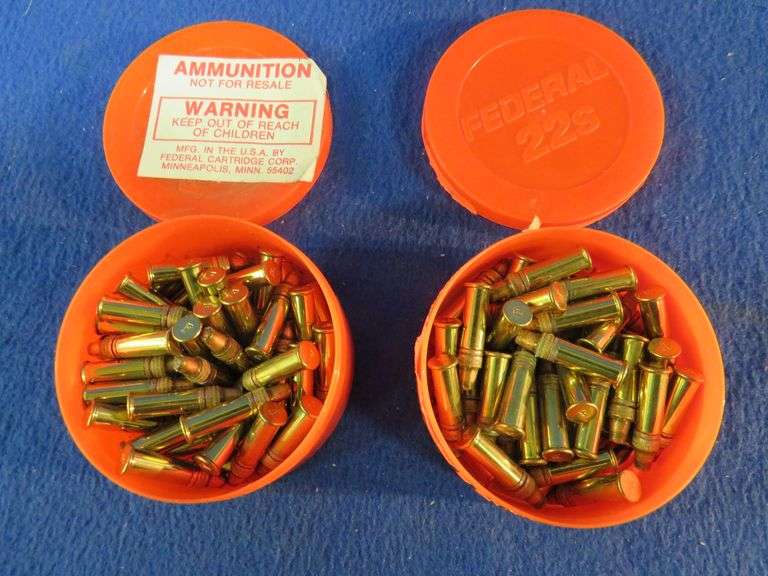 Two containers of Federal Spitfire 22 long rifle rounds. 50 in each ...