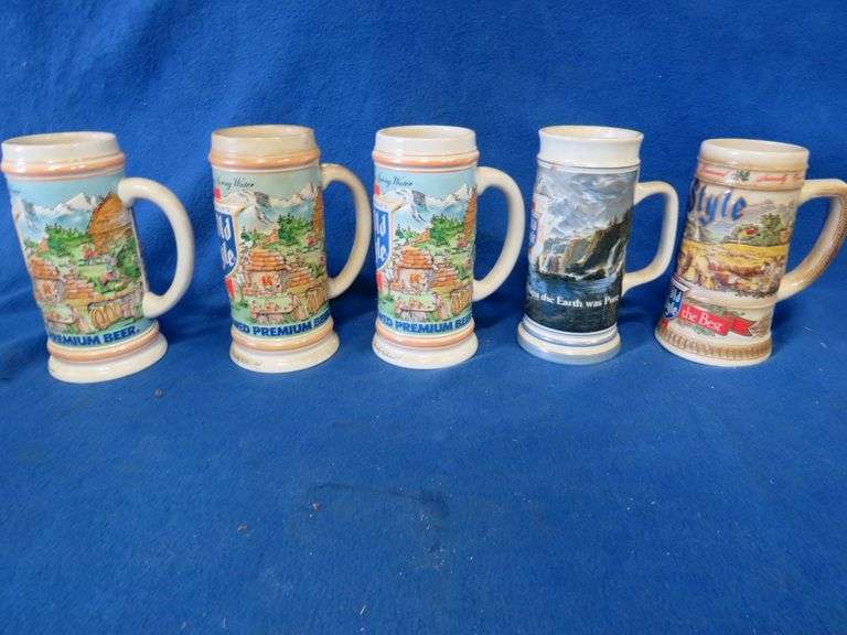 Mid 1980's Old Style ceramic beer steins - AAA Auction and Realty