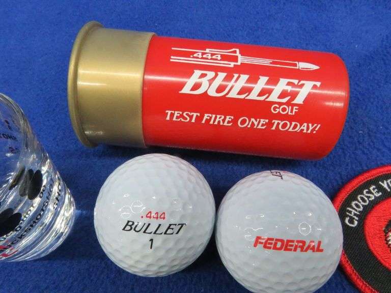 Federal ammunition patches, golf balls, and belt buckle AAA Auction