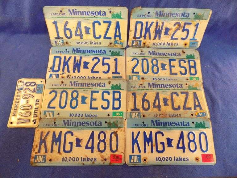 Nine older Minnesota license plates AAA Auction and Realty