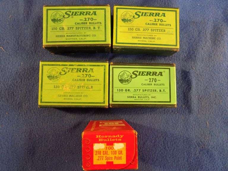 .270 caliber 130 & 150 gr. Spitzer and Spire point bullets AAA