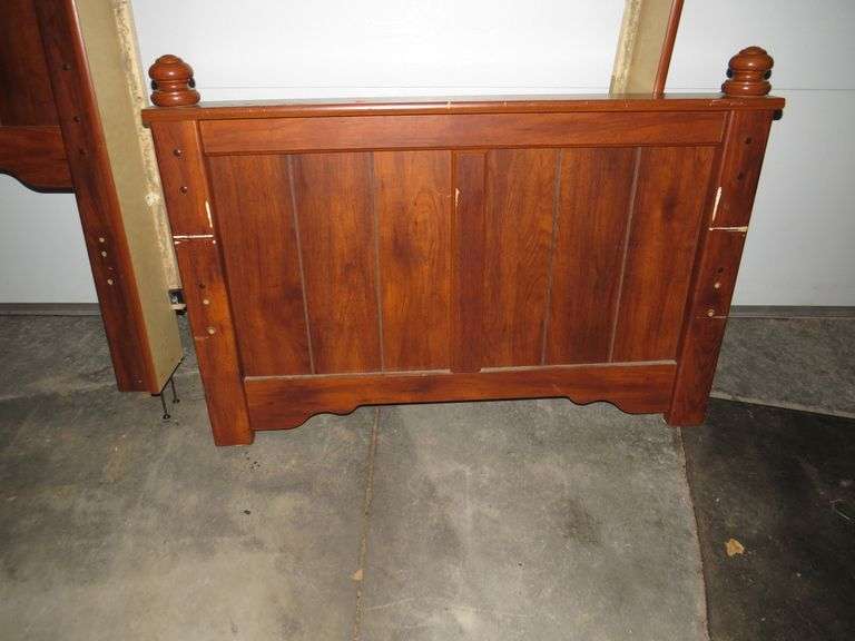 Ashley Furniture single bed frame, headboard and footboard with walnut