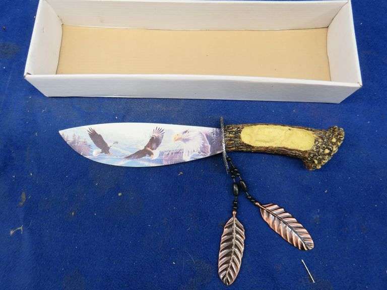 Indian Art Knife with 7 1/2" blade in original box AAA Auction and Realty