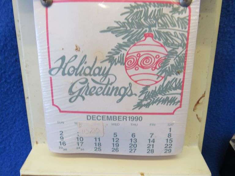 1990 Schmidt calendar and a Bud Light display piece that needs a cord