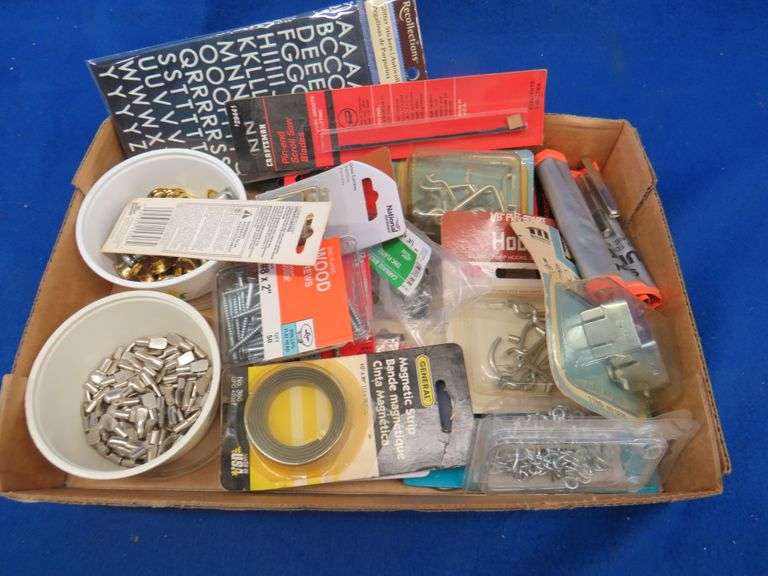 Hardware including, pegs for peg board, grommets, cobalt drill bits and