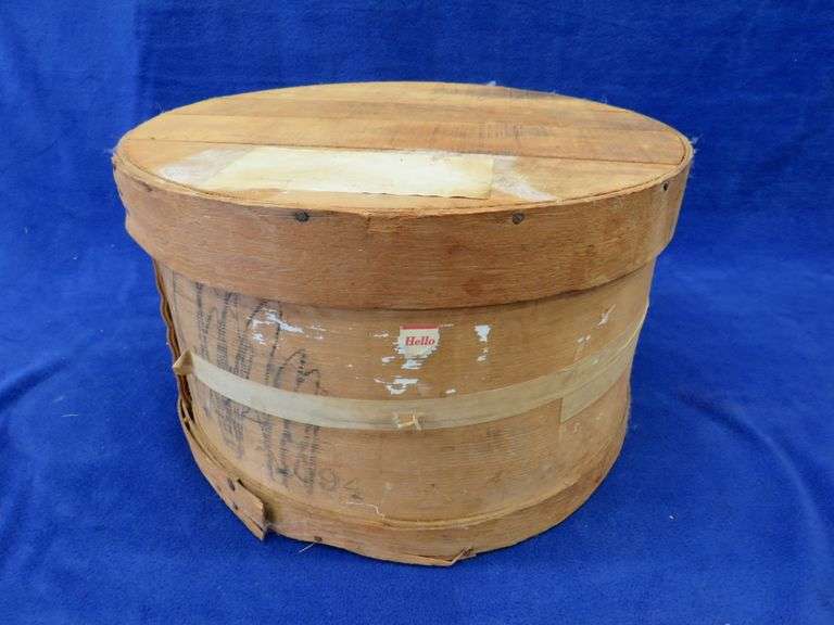 Vintage wooden hat box with hats AAA Auction and Realty