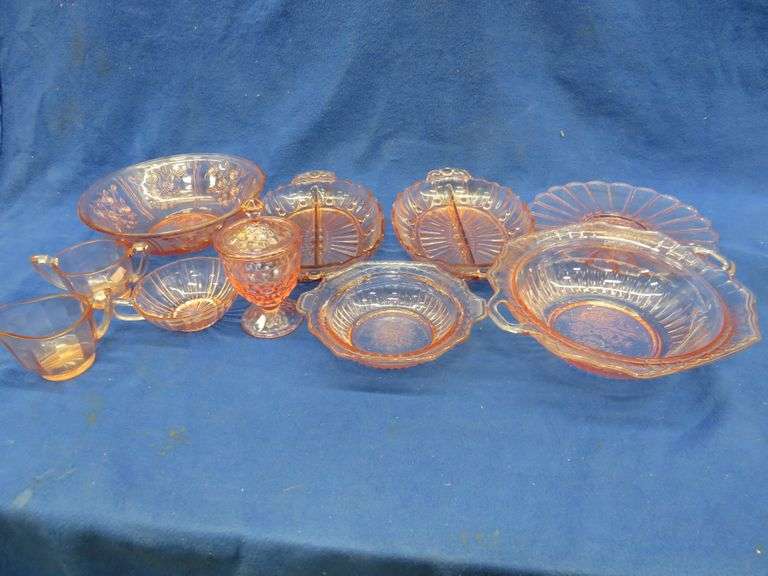 Pink depression glass AAA Auction and Realty