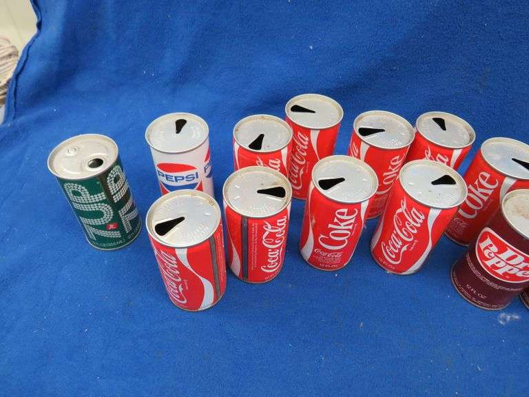 Vintage empty pop and beer cans AAA Auction and Realty