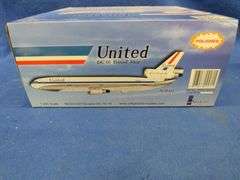 Inflight 200 United DC10 polished Friend Ship model airplane with original packaging.  1/200 scale
