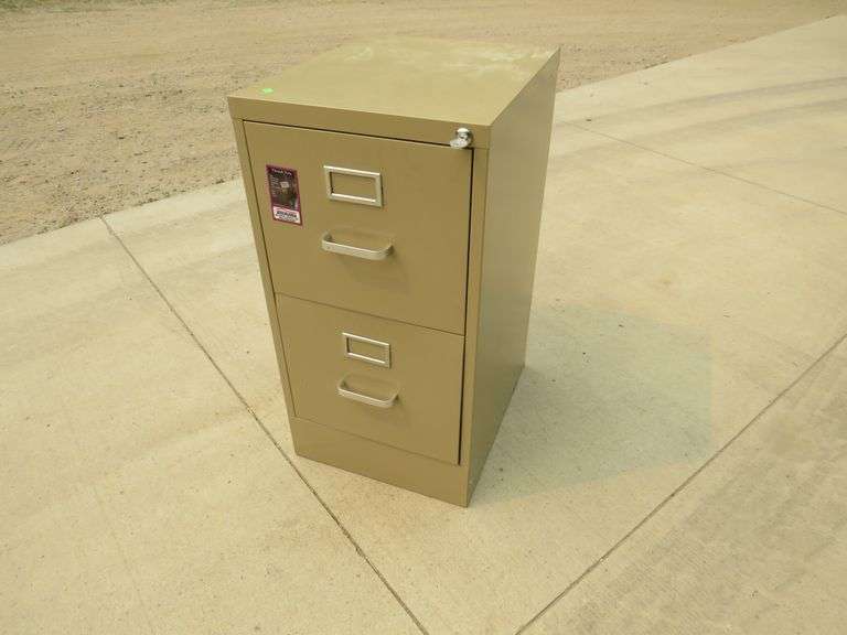Twodrawer locking metal file AAA Auction and Realty