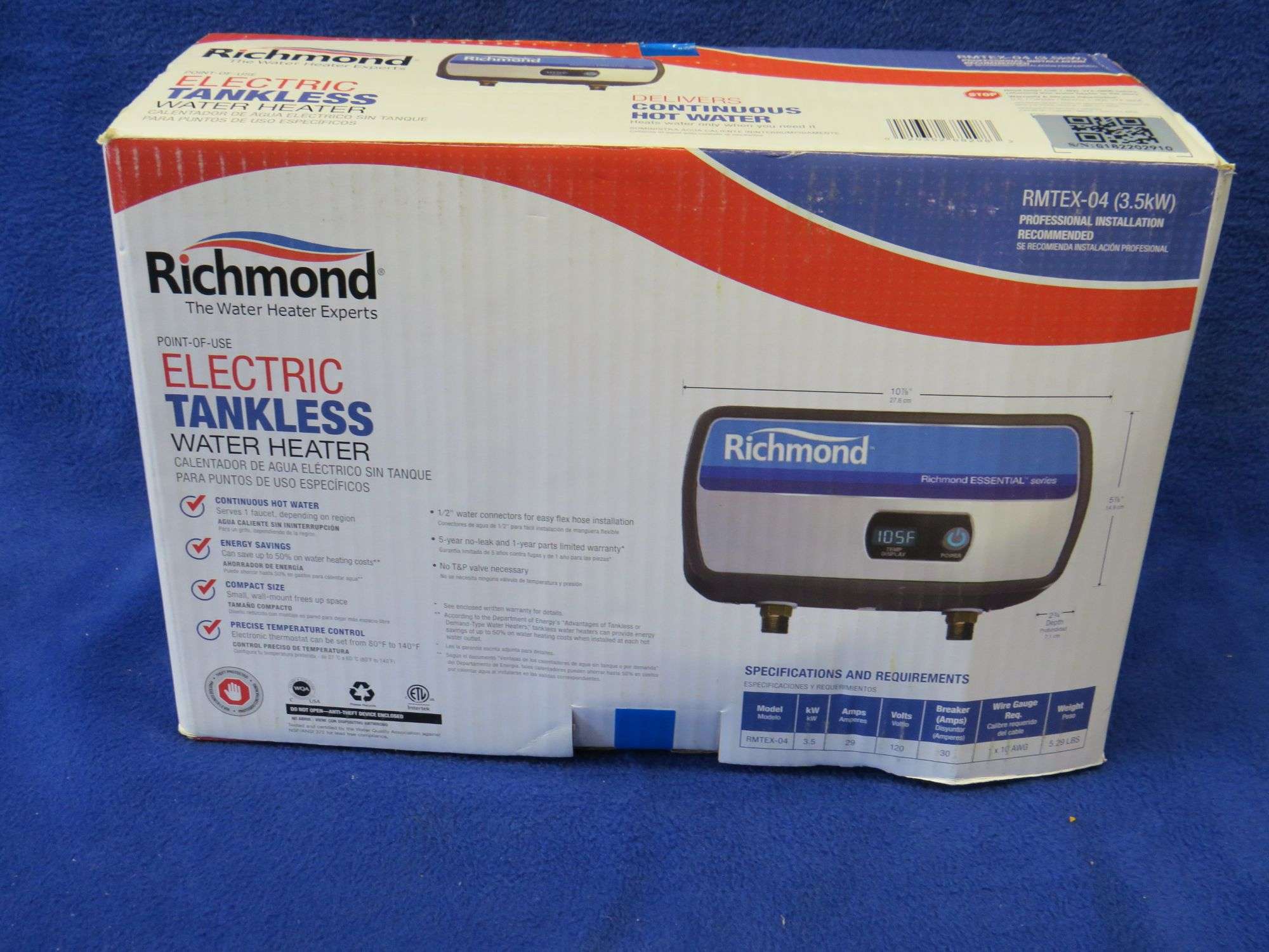 Richmond Electric Tankless Water Heater - AAA Auction and Realty