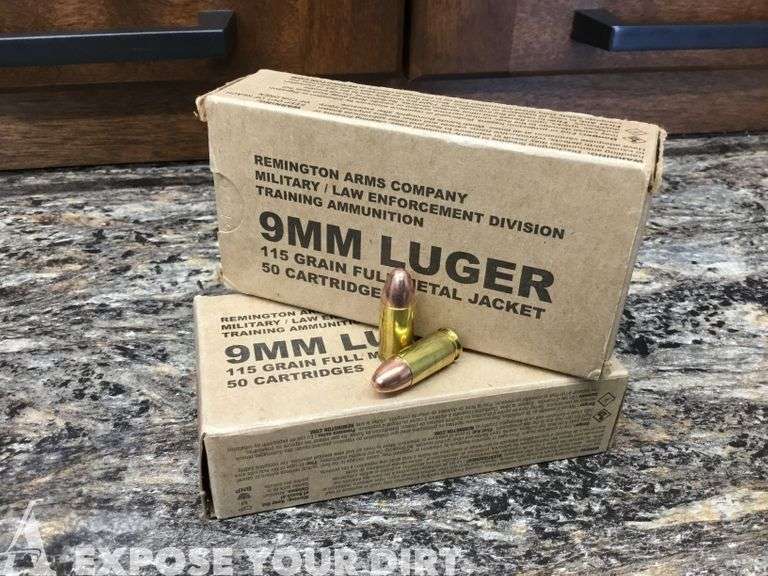 Remington Military/Law Enforcement Training Ammunition - 9mm Luger - 2 ...