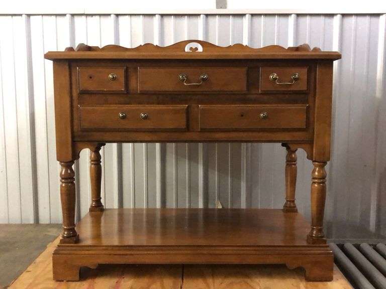TELL CITY maple server side table Lil Dusty Online Auctions All