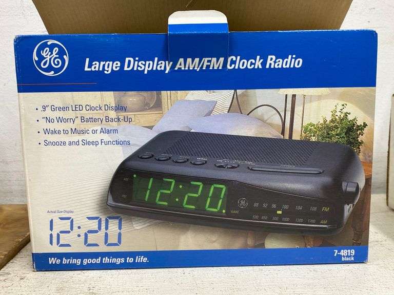 GE large display AM/FM clock radio. 7b Lil Dusty Online Auctions