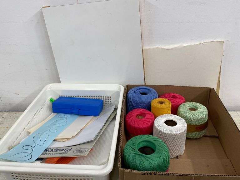 Crochet thread, quick count plastic canvas sheets and craft patterns