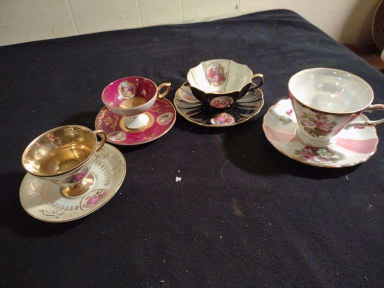 4 Cups and saucers see pictures for names Lil Dusty Online Auctions
