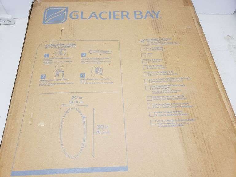 Glacier Bay 20" Oval Beveled Mirror Medicine in Original