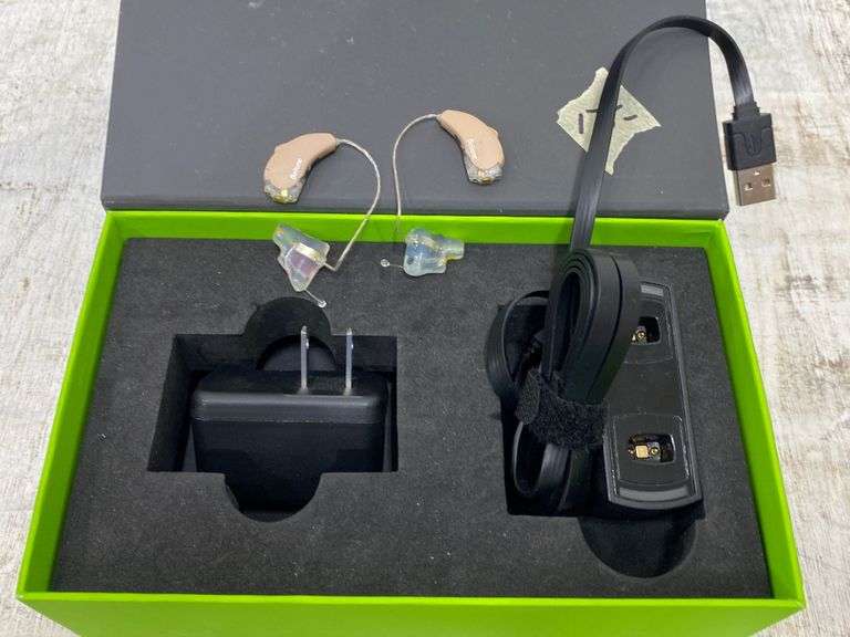 Pair of Beltone hearing aids and a ZPower rechargeable system for