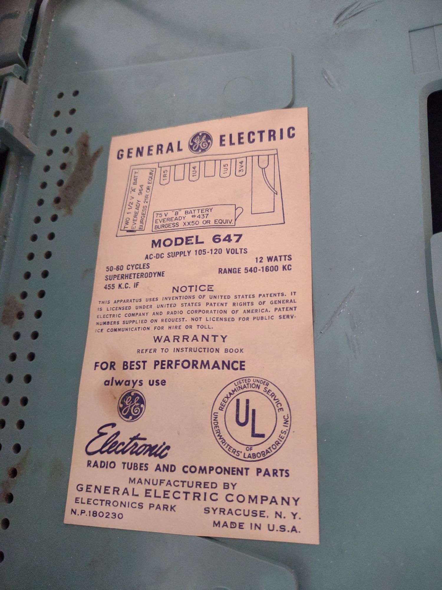 General Electric vintage radio tested works - Lil Dusty Online Auctions -  All Estate Services, LLC