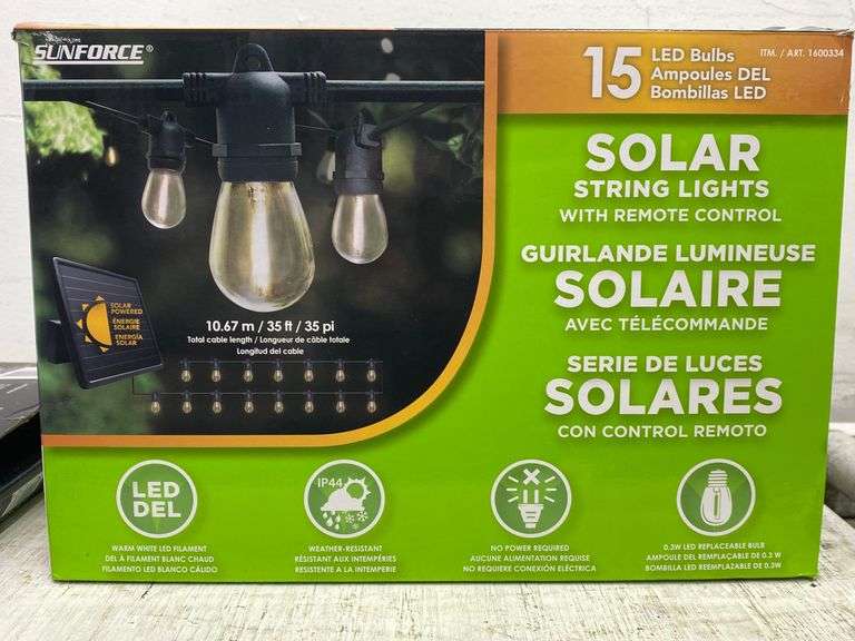 Sunforce solar string lights 15 LED bulbs. 1b Lil Dusty Online