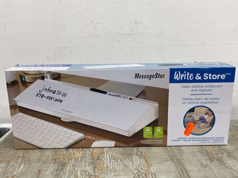 Write & Store glass desktop whiteboard and organizer. 2b Lil Dusty Online Auctions All