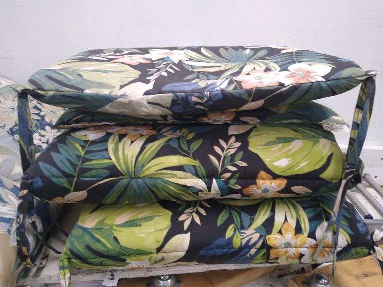 3 Hampton Bay chair cushions, lounge cushion.7a Lil Dusty Online