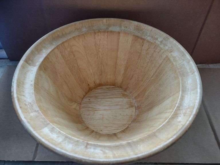 Large wood bowl 6" tall 12" wide Lil Dusty Online Auctions All