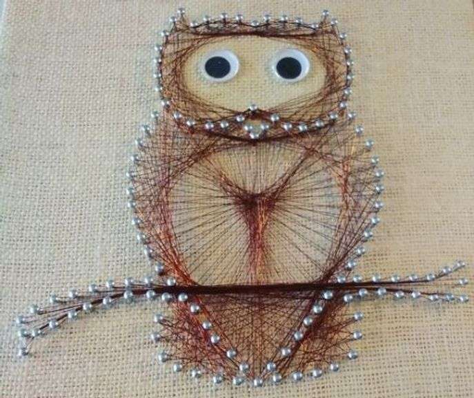 Vintage Owl Copper Wire Art Wall Hanging Dimensional Wall Art Retro