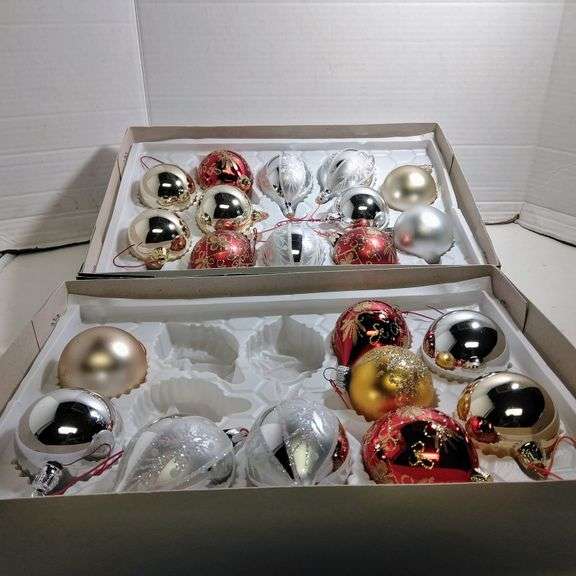 21 glass Christmas ornaments made in Romania 3" 4" Lil Dusty Online