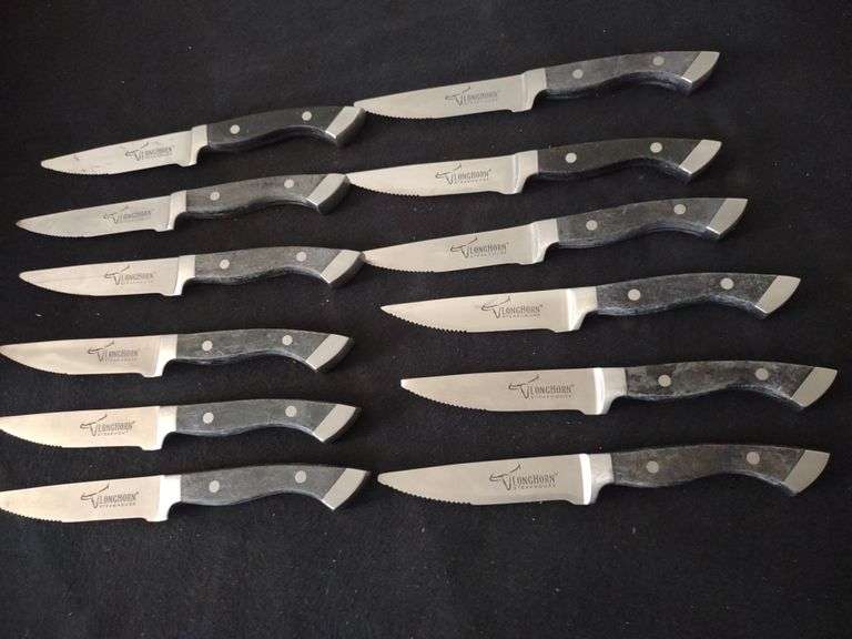 12 Longhorn steak knives Lil Dusty Online Auctions All Estate