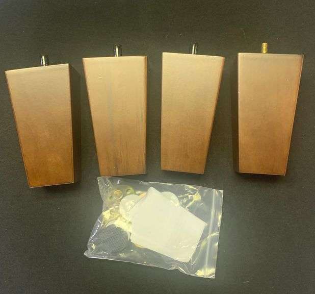 Wood Furniture Legs 5 inch Sofa Legs Pack of 4 Square Brown Couch Legs