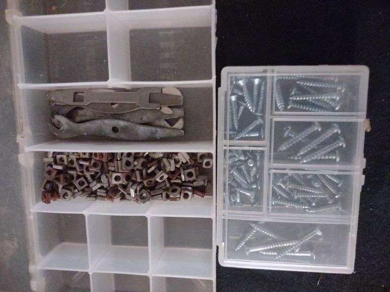 13 Containers of screws bolts washers and nails Lil Dusty Online