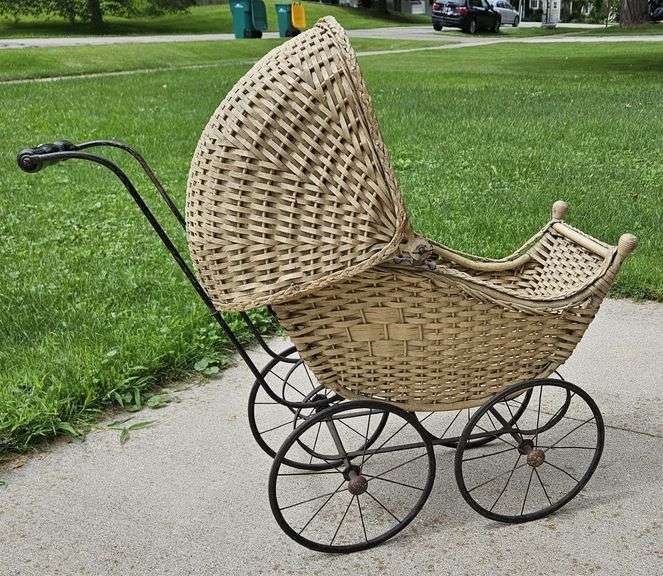 Vintage Wicker Doll Buggy Lil Dusty Online Auctions All Estate