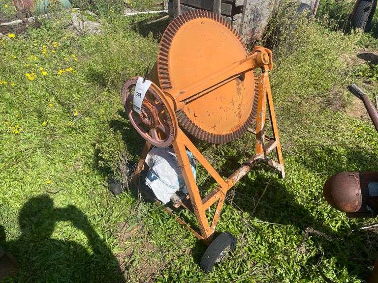 Concrete Mixer, Turns Free, Belt Driven, Has Pulley, No Motor Albrecht Auction Service