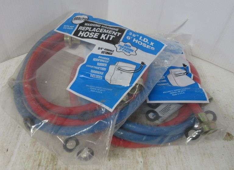 (2) Sets of Harveys Washing Machine Hose Kits Albrecht Auction Service