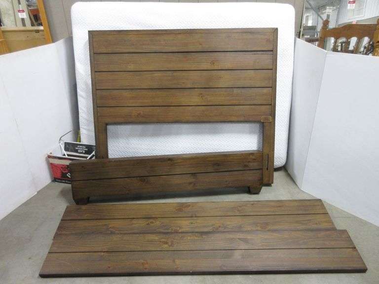 Queen Bed by Magnolia Home Bed Frame with Mattress and Pad, Bed Goes