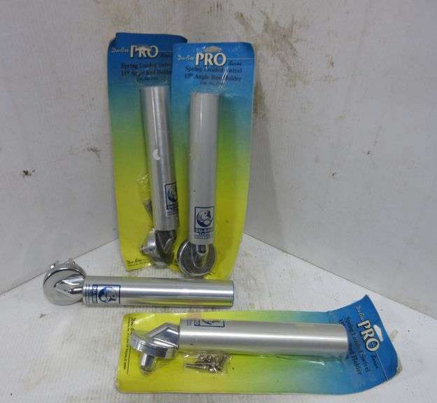 (4) Spring Loaded Rod Holders Albrecht Auction Service