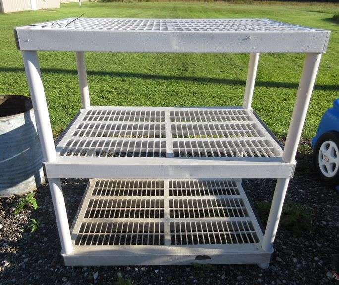 Plastic Shelving Rack with Three Shelves Albrecht Auction Service