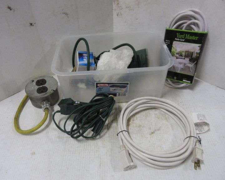 Container Filled with Outlets and Extension Cords Albrecht Auction